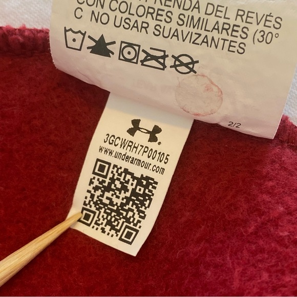 Burgundy UNDER ARMOUR Pullover Hoodie With Front Pouch - Men’s XXL / 2XL - Picture 10 of 12